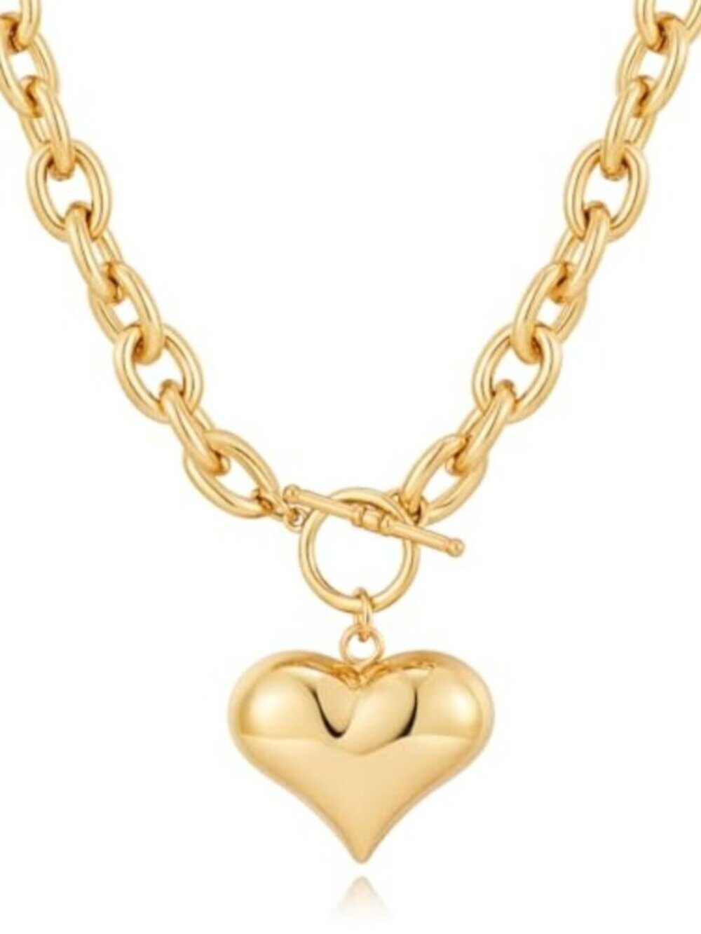 🆕 HESSAWELL Gold Siver Heart Necklace for Women Trendy Chunky Choker Necklaces